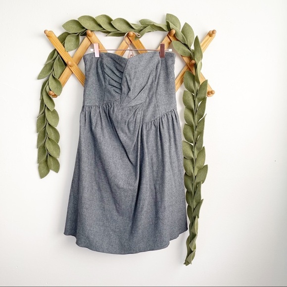 See by Chloe Heather Gray Wool Strapless Dress - Picture 1 of 11